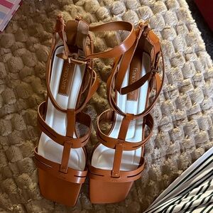 Franco Sarto Women's Brown Strappy Heels